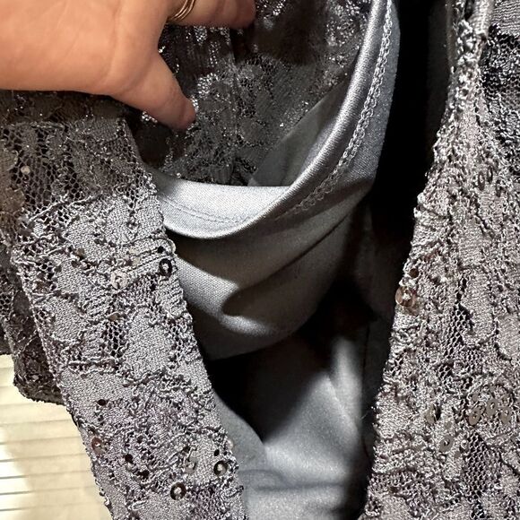 By & By gunmetal sequin semi formal cocktail party dress 5 new - Picture 3 of 6